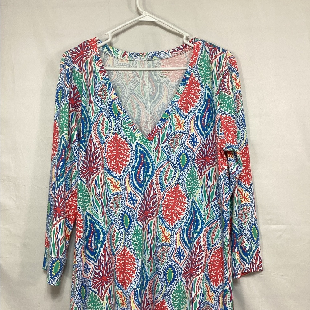 NWT Lilly Pulitzer XL Vibrant Leaf Pattern Dress - Picture 5 of 14